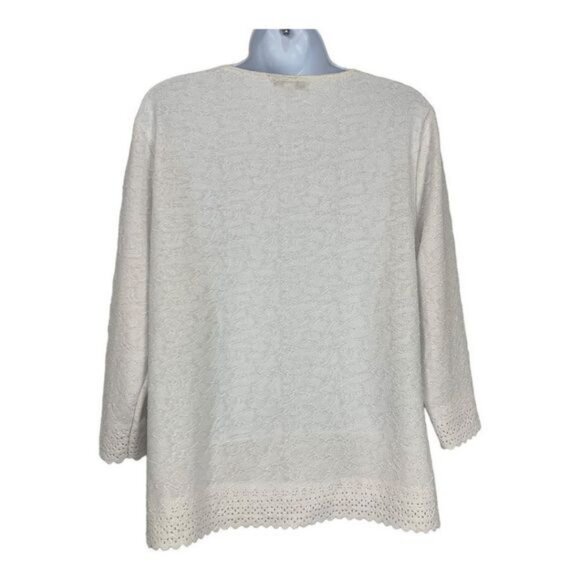 Rebecca Malone Womens Lace Button Cardigan PL Polyester/Spandex Off-White - Picture 7 of 7